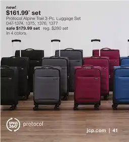 JC Penney Protocol Alpine Trail 3-Pc. Luggage Set offer