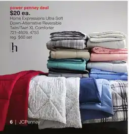 JC Penney Home Expressions Ultra Soft Down-Alternative Reversible Twin/Twin XL Comforter offer