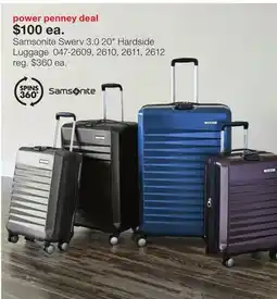 JC Penney Samsonite Swerv 3.0 20 Hardside Luggage offer