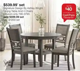 JC Penney Signature Design By Ashley Wright Dining Table And 4 Chairs offer