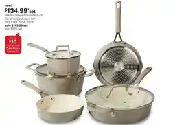 JC Penney Martha Stewart Cosette 8-Pc. Ceramic Cookware Set offer