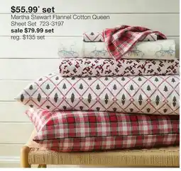 JC Penney Martha Stewart Flannel Cotton Queen Sheet Set offer
