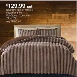 JC Penney Bearpaw Tucker Ribbed Faux Fur 3-Pc. Full/Queen Comforter offer