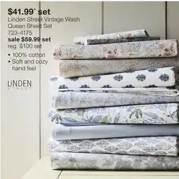 JC Penney Linden Street Vintage Wash Queen Sheet Set offer