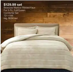 JC Penney Bearpaw Marlow Ribbed Faux Fur 3-Pc. Full/Queen Comforter Set offer