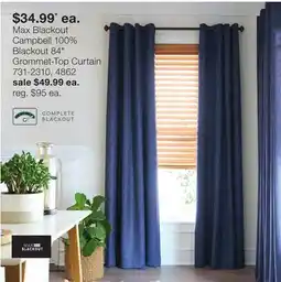 JC Penney Max Blackout Campbell 100% Blackout 84 Grommet-Top Curtain offer