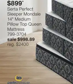 JC Penney Serta Perfect Sleeper Mondale 14 Medium Pillow Top Queen Mattress offer
