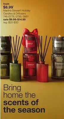 JC Penney Martha Stewart Holiday Candles & Diffusers offer