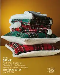 JC Penney North Pole Trading Co. Chenille Boucle Throws & Pillows offer