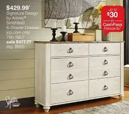 JC Penney Signature Design by Ashley Smithfield 6-Drawer Dresser offer