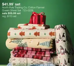 JC Penney North Pole Trading Co. Cotton Flannel Queen Sheet Set offer
