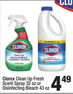 Super King Markets Clorox Clean Up Fresh Scent Spray 32 oz or Disinfecting Bleach 43 oz offer