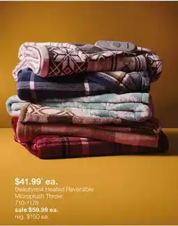 JC Penney Beautyrest Heated Reversible Microplush Throw offer