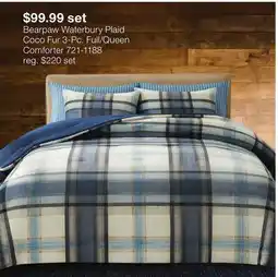 JC Penney Bearpaw Waterbury Plaid Coco Fur 3-Pc. Full/Queen Comforter offer