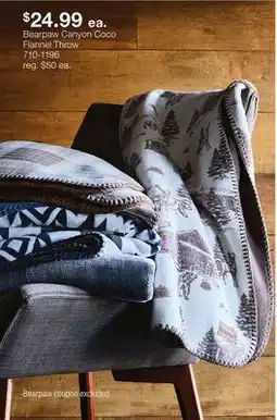 JC Penney Bearpaw Canyon Coco Fleece Throw offer