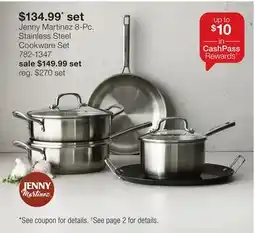 JC Penney Jenny Martinez 8-Pc. Stainless Steel Cookware Set offer