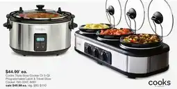 JC Penney Cooks Triple Slow Cooker or 5-Qt. Programmable Latch & Travel Slow Cooker offer