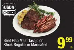 Super King Markets Beef Flap Meat Tasajo or Steak Regular or Marinated offer