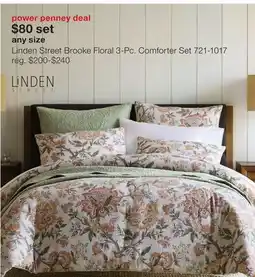 JC Penney Linden Street Brooke Floral 3-Pc. Comforter Set offer
