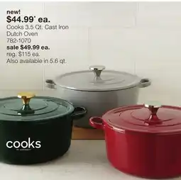 JC Penney Cooks 3.5 Qt. Cast Iron Dutch Oven offer