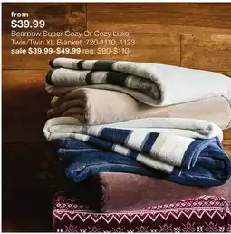 JC Penney Bearpaw Super Cozy Or Cozy Luxe Twin/Twin XL Blanket offer