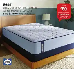 JC Penney Sealy Briggs 13 Firm Tight Top Queen Mattress offer
