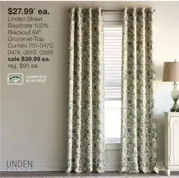 JC Penney Linden Street Bayshore 100% Blackout 84 Grommet-Top Curtain offer