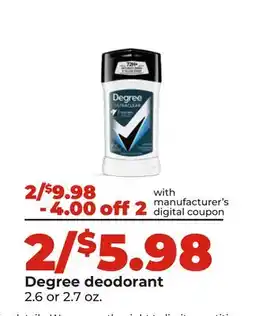 Hy-Vee Degree deodorant offer