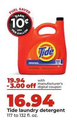 Hy-Vee Tide laundry detergent offer