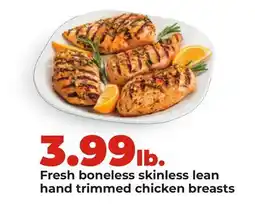Hy-Vee Fresh boneless skinless lean hand trimmed chicken breasts offer