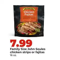 Hy-Vee Family Size John Soules chicken strips or fajitas offer