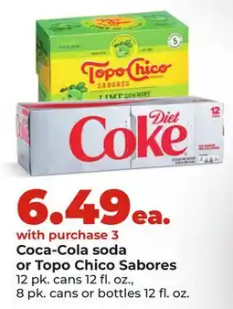 Hy-Vee Coca-Cola soda or Topo Chico Sabores offer