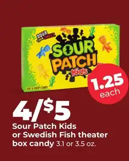 Hy-Vee Sour Patch Kids or Swedish Fish theater box candy offer