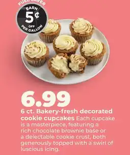 Hy-Vee 6 ct. Bakery-fresh decorated cookie cupcakes offer