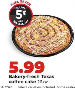 Hy-Vee Bakery-fresh Texas coffee cake offer