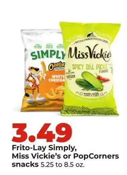 Hy-Vee Frito-Lay Simply, Miss Vickie's or PopCorners snacks offer
