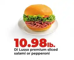 Hy-Vee Di Lusso premium sliced salami or pepperoni offer