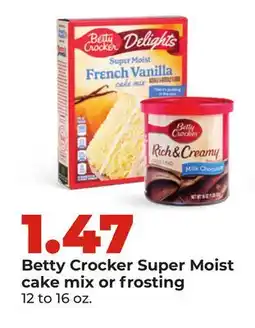 Hy-Vee Betty Crocker Super Moist cake mix or frosting offer