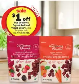 Meijer True Goodness Organic Fruit and Veggie Bites offer