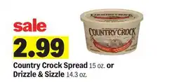 Meijer Country Crock Spread 15 oz. or Drizzle & Sizzle 14.3 oz offer