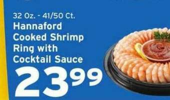 Hannaford Hannaford Cooked Shrimp Ring With Cocktail Sauce offer