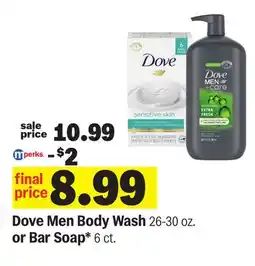 Meijer Dove Men Body Wash 26-30 oz. or Bar Soap* 6 ct offer