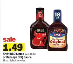 Meijer Kraft BBQ Sauce 17.5-18 oz. or Bullseye BBQ Sauce 18 oz offer