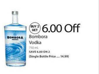 Publix Bombora Vodka offer