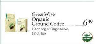 Publix Greenwise Organic Ground Coffee offer