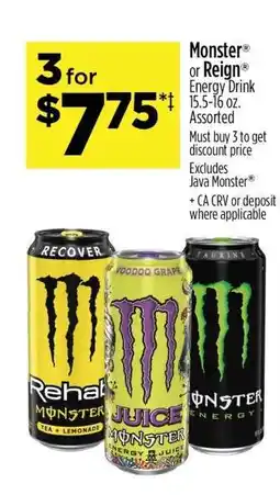 Dollar General Monster or Reign Energy Drink offer