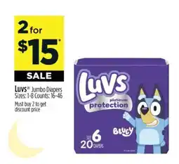 Dollar General Luvs Jumbo Diapers offer