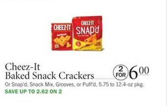 Publix Cheez-it Baked Snack Crackers offer