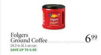 Publix Folgers Ground Coffee offer