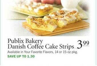 Publix Publix Bakery Danish Coffee Cake Strips offer